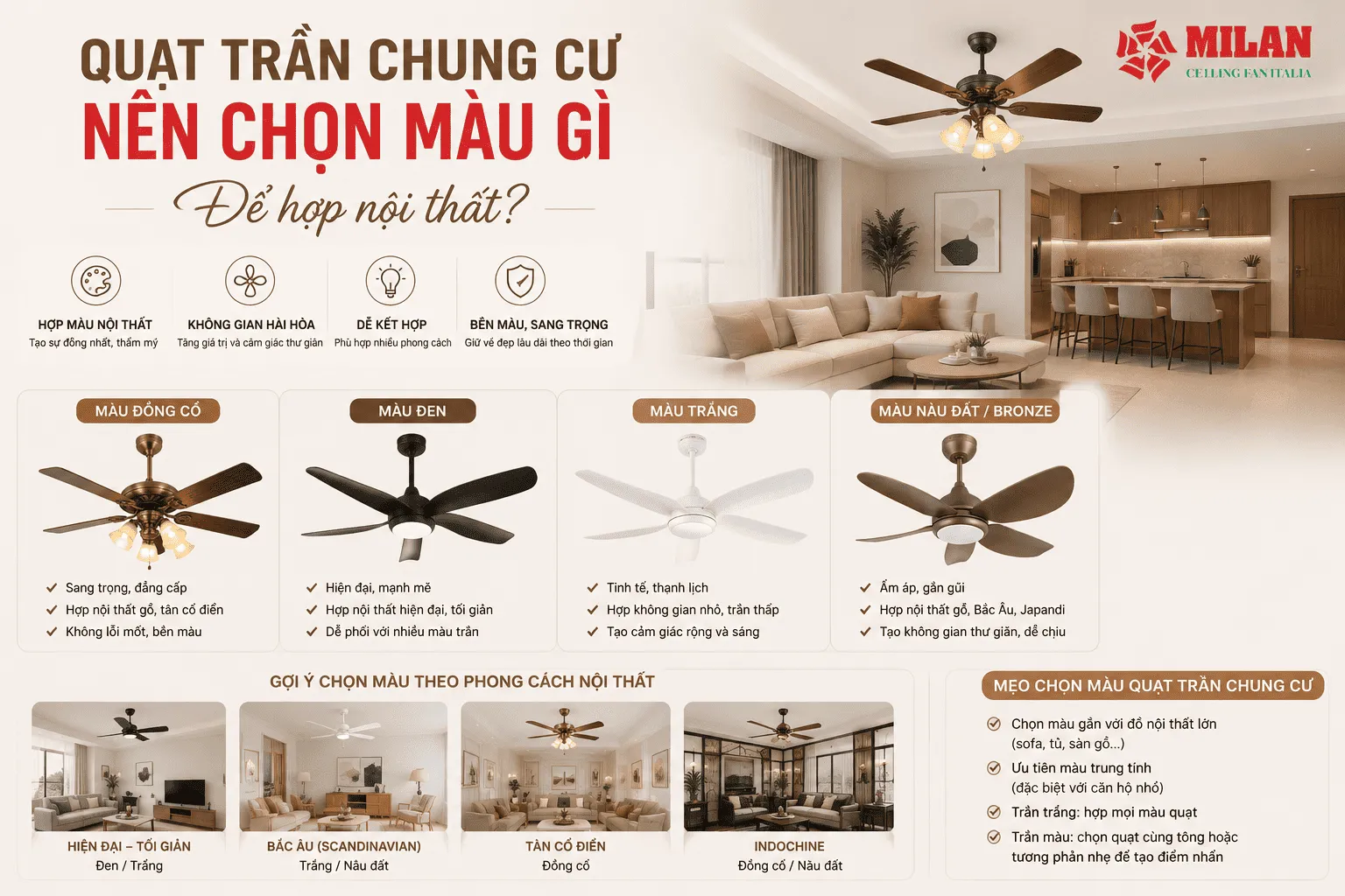 quạt trần cho chung cư
